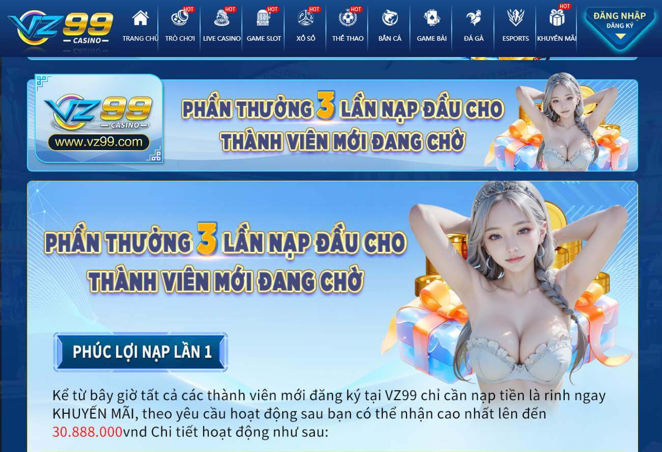 Khuyến mãi VZ99 – Ưu đãi hấp dẫn tại nhà cái VZ99